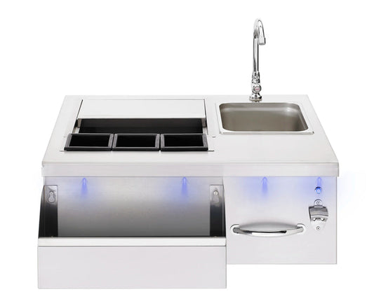 TruFlame - 30" Beverage & Prep Station with LED Lights | TF-BC-30L