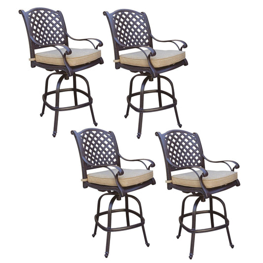 Darlee - Nassau Patio Swivel Bar Stool with Cushion (Set of 4) - DL13-7-4