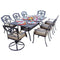 Darlee - Ten Star 9-Piece Patio Dining Set (with 2 Swivel Rockers) with Cushions and 42 x 84'' Rectangular Dining Table - DL503-9PC-30RL