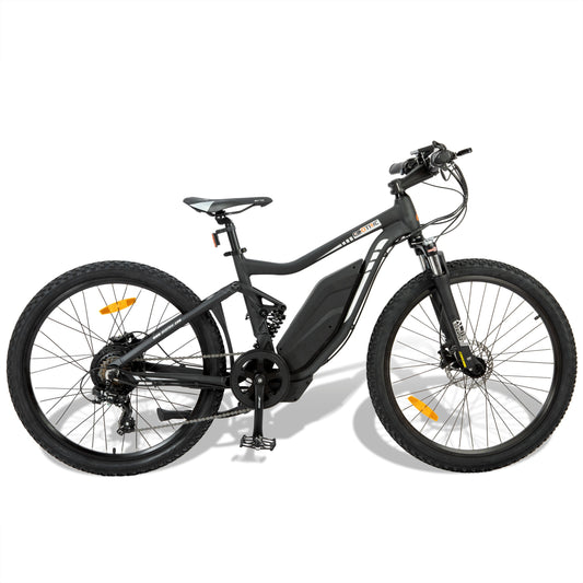 Ecotric Tornado Full Suspension MTB Electric Bike (Black) - TOR26LCD-MB