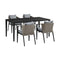 Armen Living - Aileen Outdoor Patio 5-Piece Dining Table Set in Aluminum and Wicker with Gray Cushions – 840254333345
