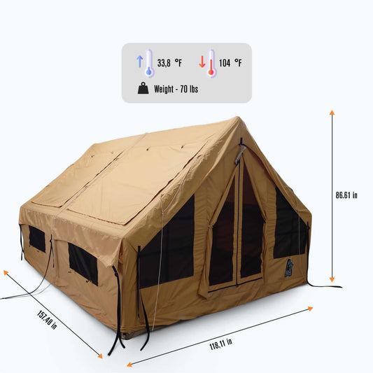 Best Hot Tents - Premium Inflatable Tent with Stove Jack "Panda air" Large. Best for 1-6 person