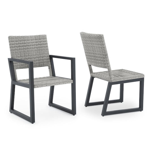 RST Brands - Milo™ Gray 9 Piece Sunbrella® Outdoor Dining Set | OP-PETS9-MILO-G