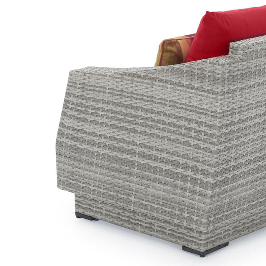 RST Brands - Cannes™ 6 Piece Sunbrella® Outdoor Love & Motion Club Set - Sunset Red