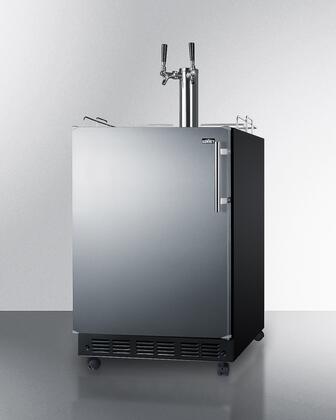 Summit - 24” Wide Beer Kegerator with 5.3 cu. ft. Capacity, Dual Tap System, Auto Defrost, Convertible to Refrigerator - SBC7BRSLHD