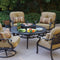 Darlee - Nassau 5-Piece Patio Conversation Set with Cushions and 52'' Round Ice Bucket Tea Table with BBQ and Fire Pit - DL603-5PC-80QB