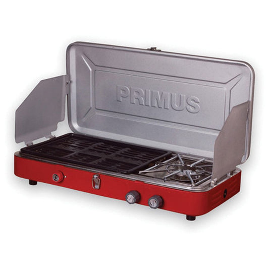 Profile Duo 2 Burner Stove/Grill - Propane - 23.2” x 11.8” x 3.7” 12,000 BTU camping stove
