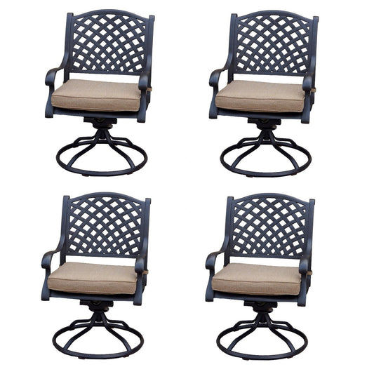 Darlee - Nassau Patio Swivel Rocker Chair with Cushion (Set of 4) - DL13-5-4