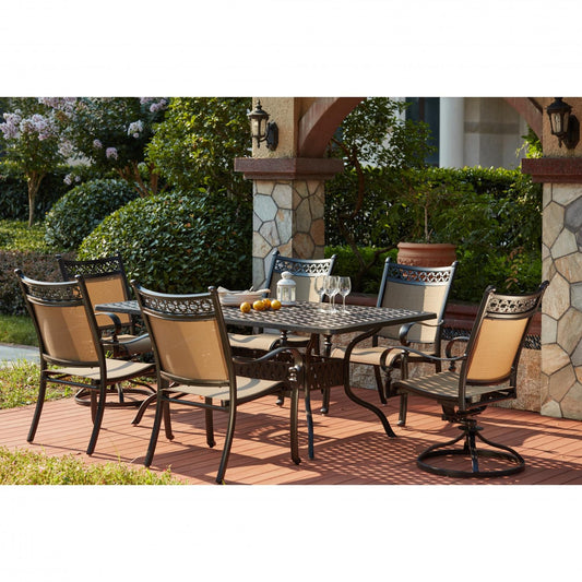 Darlee - Mountain View 7-Piece Patio Dining Set with 42 x 72'' Rectangular Dining Table - 201610-7PC-30RE