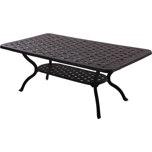 Darlee - Nassau 8-Piece Patio Deep Seating Conversation Set with Cushions and 21'' Square End Table, 26 x 48'' Rectangular Coffee Table, and 21'' Round Ice Bucket End Table - DL603-8PC-30RQALB