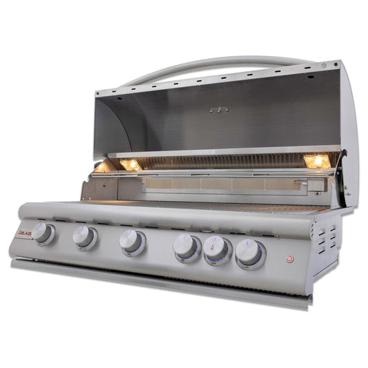 Blaze - 40" Premium LTE+ 5-Burner Built-In Natural Gas Grill with Rear Infrared Burner and Lift-Assist Hood - BLZ-5LTE3