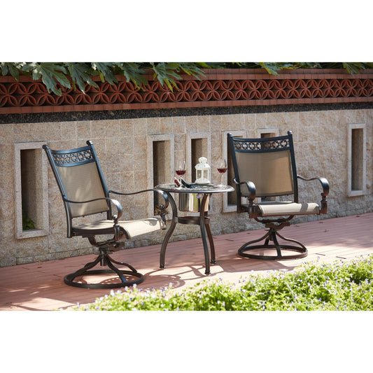 Darlee - Mountain View 3-Piece Patio Bistro Set with 24'' Round Ice Bucket End Table - 201610-3PC-60RQ