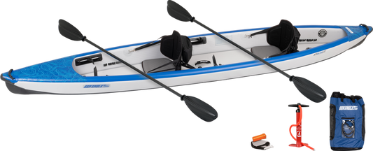 Sea Eagle - 473RL Pro Carbon 2 Person 15'6" White/Blue Inflatable Razorlite Kayak Tandem Package ( 473RLK_PC )
