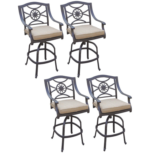 Darlee - Ten Star Patio Swivel Bar Stool with Cushion (Set of 4) - DL503-7-4