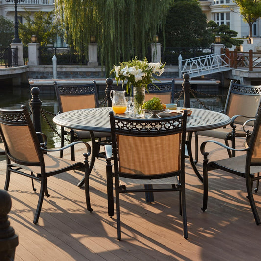 Darlee - Mountain View 9-Piece Patio Dining Set with 71'' Round Dining Table - 201610-9PC-99LD