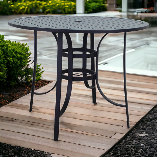 Courtyard Casual - Santa Fe Java Aluminum 48" Round Balcony Height Table