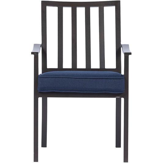 Mod Furniture - Carter 7-Piece Dining Set with 6 Navy Padded Dining Chairs and 72 in. x 40 in. Slat Table | CARTDN7PC-NVY