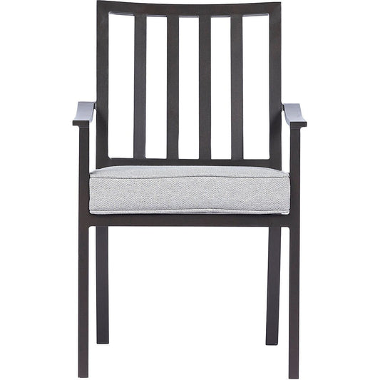 Mod Furniture - Carter 7-Piece Aluminum Outdoor Dining Set w/ Gray Cushions with All-Weather Frames, 6 Chairs, 72 in. x40 in. Slat Table | CARTDN7PC-GRY