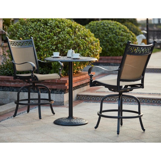 Darlee - Mountain View 3-Piece Patio Counter Height Bar Set with 30'' Round Pedestal Bar Table - 201610-3PC-60CJ