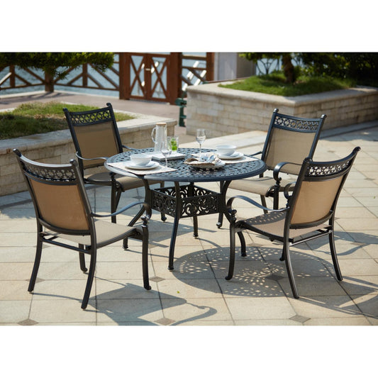 Darlee - Mountain View 5-Piece Patio Dining Set with 48'' Round Dining Table - 201610-5PC-60C