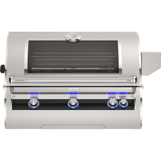 Fire Magic - Echelon Diamond E790i 36-Inch Built-In Natural Gas / Propane Gas Grill w/ Rotisserie, Left Side Infrared Burner, Magic Window & Analog Thermometer - E790i-9LA-W