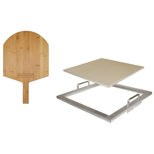 Fire Magic - Pizza Stone Kit with Wood Pizza Peel - 3514