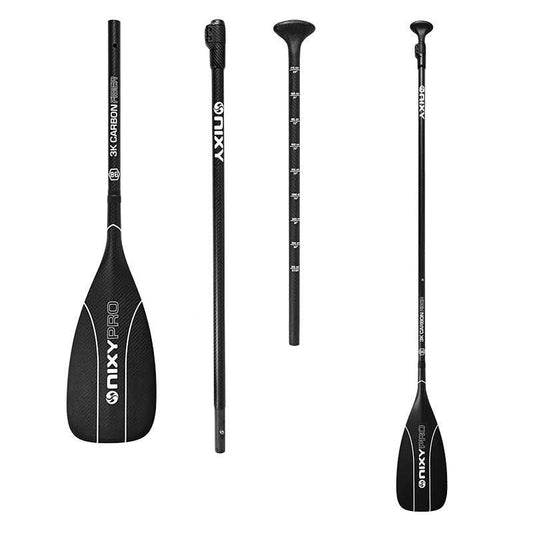 NIXY - 3-Piece Adjustable 100% 3K Carbon Fiber SUP Pro Paddle