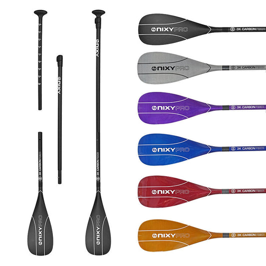 NIXY - 3-Piece Adjustable 100% 3K Color Carbon Fiber SUP Pro Paddle