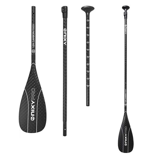 NIXY - 3-Piece Adjustable 100% 12K Carbon Fiber SUP Pro Paddle