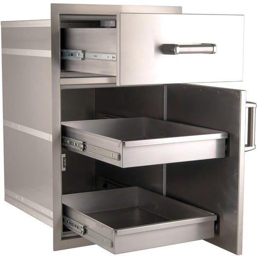 Fire Magic - Premium Flush 20-Inch Pantry/Access Drawer Combo - 54020S