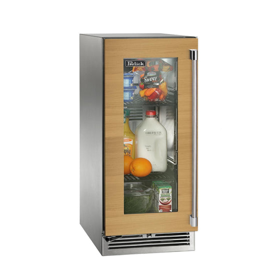 Perlick - 15" Signature Series Indoor Refrigerator with fully integrated panel-ready glass door, - HP15RO-4