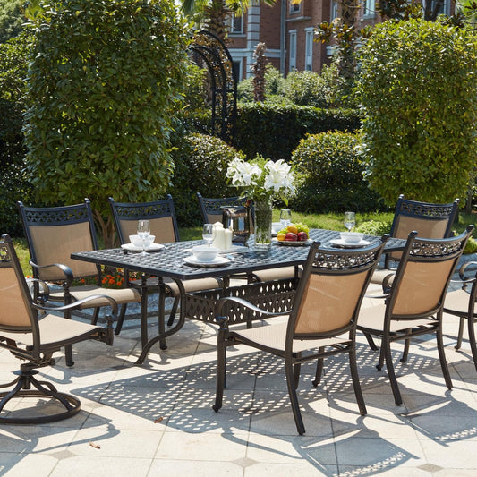 Darlee - Mountain View 9-Piece Patio Dining Set with 42 x 92'' Rectangular Dining Table - 201610-9PC-30SL
