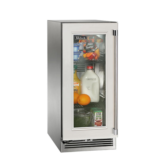 Perlick - 15" Signature Series Indoor Refrigerator with fully integrated panel-ready glass door, - HP15RO-4
