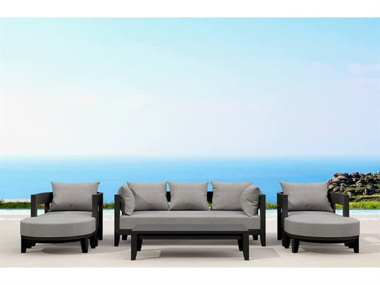 Anderson Teak - Coronado 6 Pieces Deep Seatng Set | Armchair, Ottoman, Loveseat & Coffee Table | Set-171