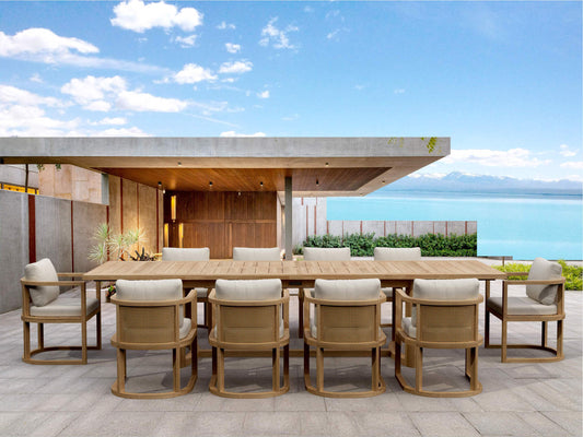 Anderson Teak - 11-pc Junus Extension Outdoor Dining Set - SET-224