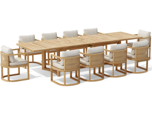 Anderson Teak - 11-pc Junus Extension Outdoor Dining Set - SET-224