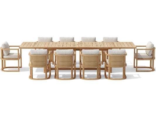 Anderson Teak - 11-pc Junus Extension Outdoor Dining Set - SET-224