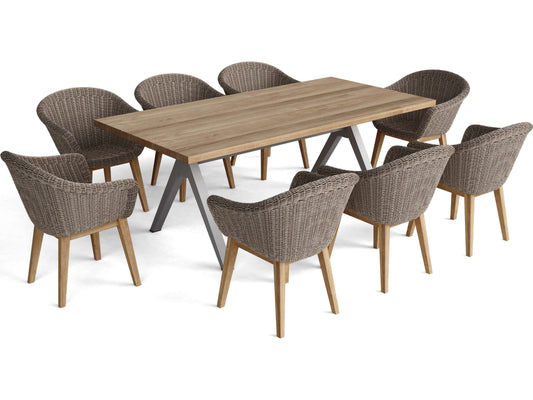 Anderson Teak - 9-pc Alura Padua Outdoor Dining Set - SET-39B
