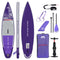 Aqua Marina - Coral Touring (Night Fade) - Touring iSUP, 3.5m/15cm, with carbon/fiberglass hybrid PASTEL paddle, coil leash and carry strap | BT-23CTPN