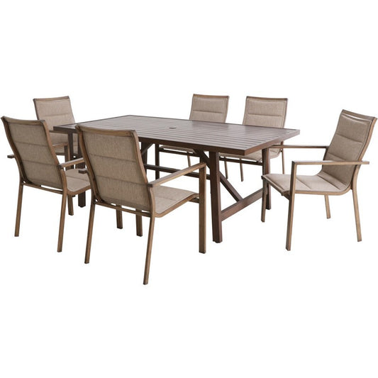 Mod Furniture - Mod Atlas 7 pc Tan Steel Modern Dining Set Tan | ATLASDN7PC-TAN