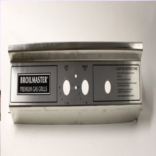 Broilmaster - Control Panel and Label Assembly, Stainless Steel (Electronic ignitor) - B100752