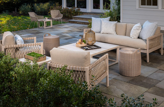 CO9 Design - Chatham 17" Wicker Stool-Linen