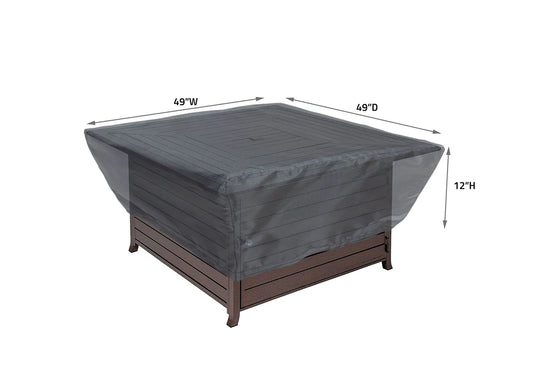 Shield - Fire Pit Cover Square 42"-48" - 49''Wx49''Dx12''H - Mercury - COV-M932