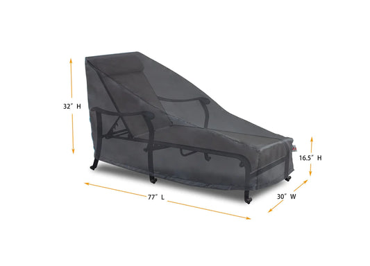 Shield - Long Chaise Lounge Cover - 77" L x 30" W x 16.5''/22.5"/32'' H - Mercury - COV-MOL77