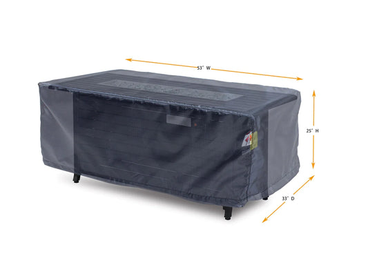 Shield - Rectangle Fire Table Cover - 53" W x 33" D x 25" H - Mercury - COV-MT5232