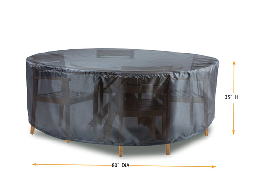 Shield - Round/Square Dining Table + chairs Cover - 80" Dia x 35" H - Mercury - COV-MTR80