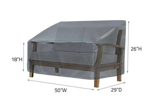 Shield - Loveseat Glider Chair Cover - 50"Wx29"Dx26"H - Mercury - COV-M122