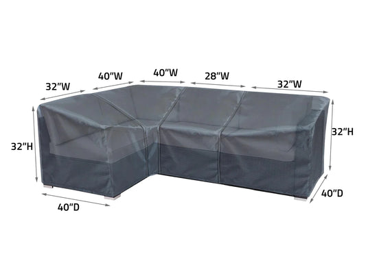 Shield - Modular Cover Left End - 32"Wx40"Dx32"H - Mercury - COV-M403