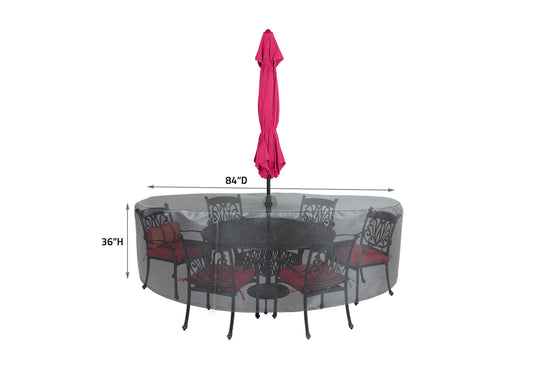 Shield - Round/Square Table Chair Cover 48" Velcro - DIA84'"x36'" - Mercury - COV-M552