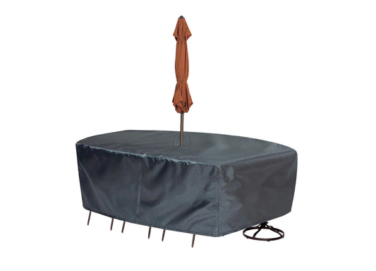 Shield - Mercury Cover for 585 Fits Medium Oval/Rectangle Table & Chairs w/8 ties, velcro closure, elastic & spring cinch lock - COV-M585